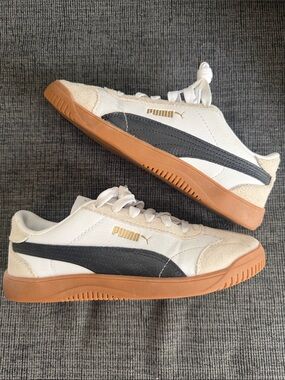 Puma Women's White, Black & Gum Low-Top Sneakers